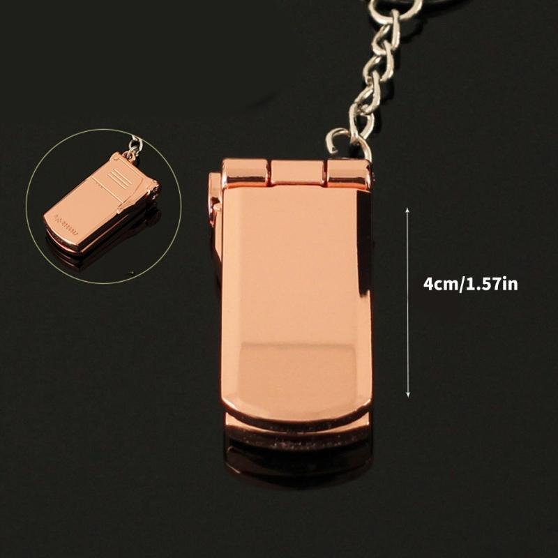 Portable Flip Rotating Small Phone Keychain Charm Pendant With Full Zinc Alloy Designs for Personalize Decoration