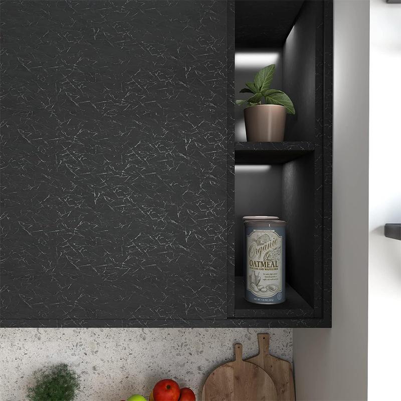 1PC 1/3/5meters Black Silk Wallpaper Embossed Self Adhesive Wallpaper Removable Vinyl Black Peel and Stick Wallpaper Waterproof