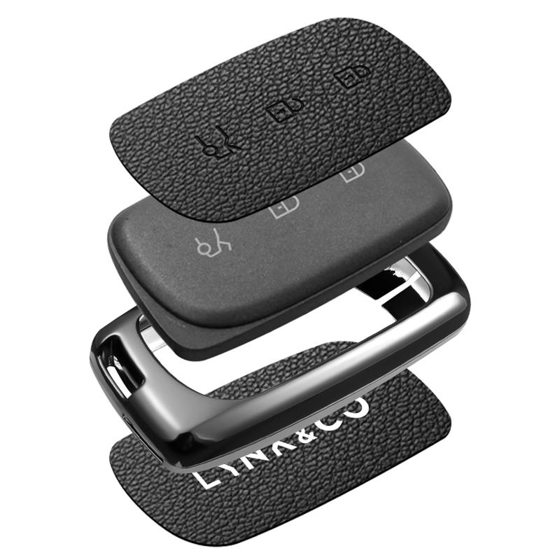 Interior Mouldings Car Alloy Leather Key Case Cover Fob Shell For Lynk&Co Z20 Z10 Lynk&Co 02 01Smart Remote Protector Keychain A