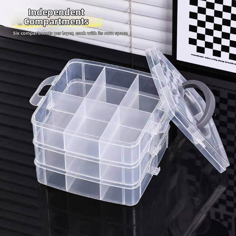 Stackable Organizer Box With Dividers 3-Tier Craft Storage Container For Children'S Toy Parts Jewelry Accessories