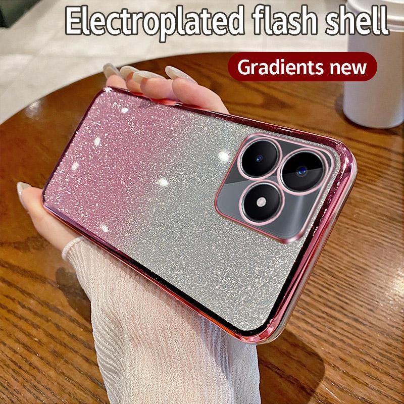 

Для OPPO Realme C53 Чехол Realme C51 Narzo N53 Note50 Чехол для телефона Блестящий блестящий чехол для объектива камеры из силикона Мягкая задняя крышка For Realme C51