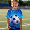 Summer Round Neck Football Pattern 3D Printed Top Fashionable Casual Short Sleeved Children's Boy T-shirts