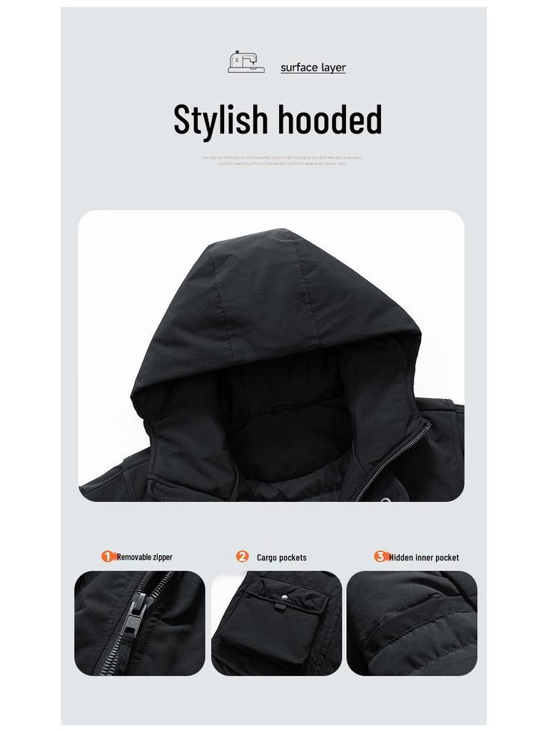 MLB & NY Collaboration Unisex Japanese Workwear White Duck Down Jacket - Warm, Cold-Proof Men's Coat.