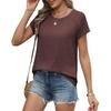 Damen O-Ausschnitt Kurzarm Lockerer Sitz Basic Sommer T-Shirt Weich Atmungsaktiv Lässig Zum Layering Raglan Oberteile