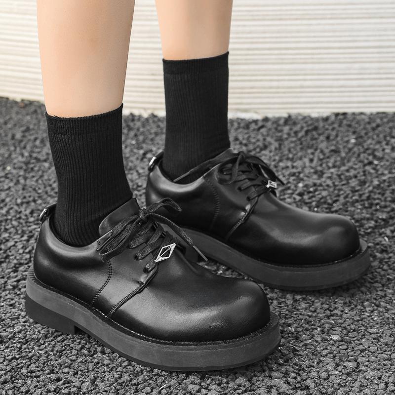 Autumn and winter small leather shoes women's platform heightening business suit wedding hairstylist casual derby shoes 5651-J