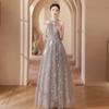 sequined engagement evening dress female graduation bar mitzvah high-end light luxury banquet temperament host dress