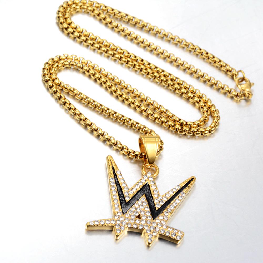 Versatile Titanium Steel Letter W Necklace for Men and Women - Casual Hip Hop Pendant for Couples