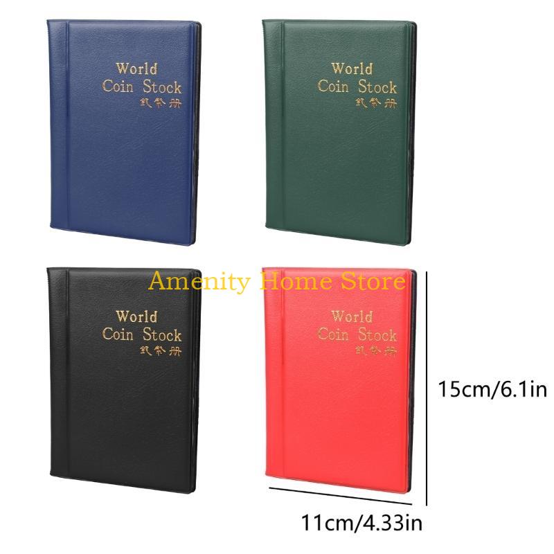 F26C Coin Album, 10 Pages Storage Sheets with 120 Coins Pockets Penny Collection Book Mini Money Collecting Holder for Coin