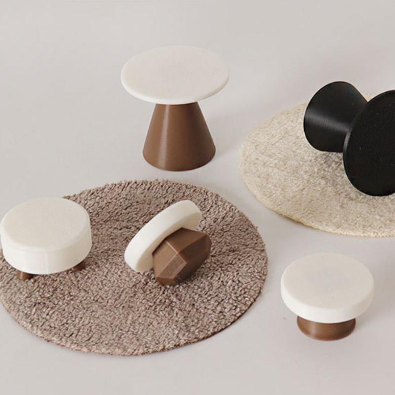 4Pcs Dollhouse Simulation Table Model Ornament Handmade Diy Stool Scene Home Decoration Mini Toys Doll House Accessories