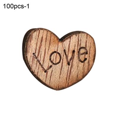 Rustic Wooden 100pcs Wedding Table Wood Love Heart Stars Scatter Decoration Crafts