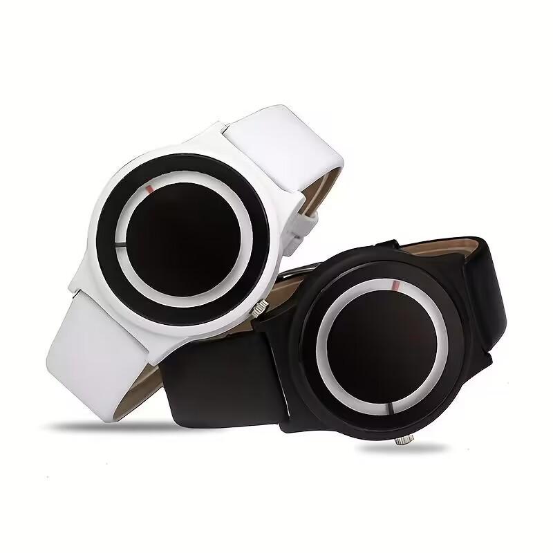 Creatief Schaal zonder Wijzerplaat, Concept Horloge Mode Horloge Mannen En Vrouwen Studenten Eenvoudige Persoonlijkheid Koppel Horloge