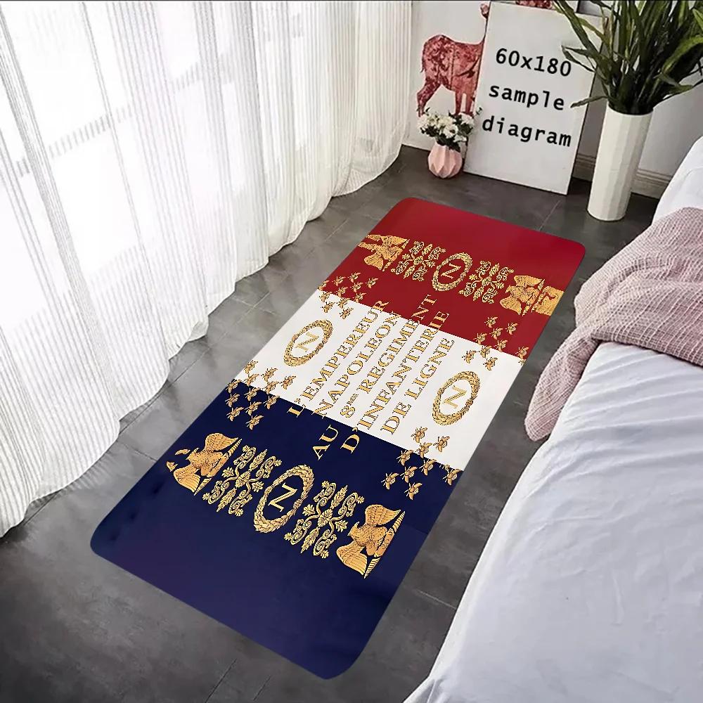 Napoleonic French Drapeaux Floor Mat Graphic Printed Flannel Doormats For Bathroom Kitchen Entrance Carpet Home Decor