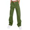 Women's Wide Leg Cargo Pants Flare Pants For Women Double Button Mid Waist Pants Trendy Fashion Casual Pants