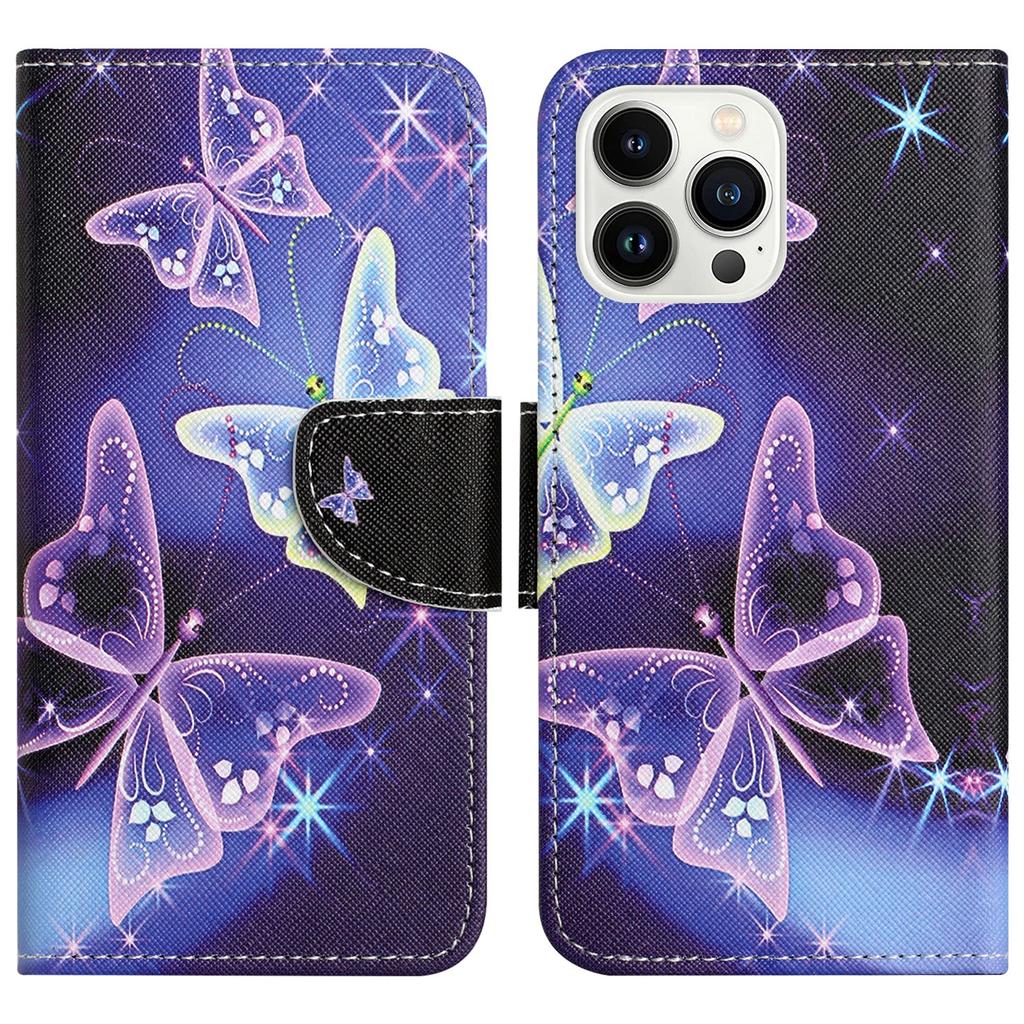 For iPhone 16 Pro Max Case Cross Texture Phone Leather Cover Pattern Printing