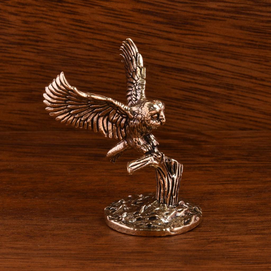 Vintage Eagle Figurine Copper Bird Statue Miniature Sculpture Ornament Office Desk Animal Decoration Home Decor Handmade Craft