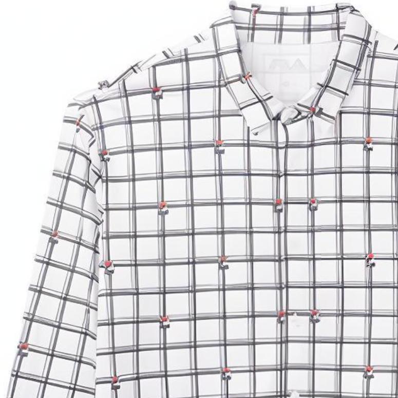 Fila Mihara Yasuhiro Collaborative Plaid Shirt Men Tops White F71M038401F-WT