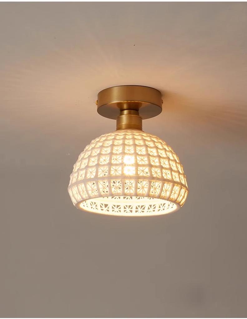 Ceramic Hanging Light Dining Room Kitchen Island Pendant Lamp Living Room Bronze Retro Ceiling Chandelier Bedroom Lamp Homestay