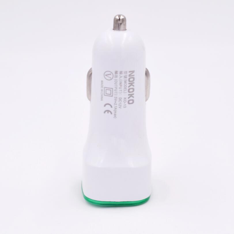 LF Square Car-charger Adapter Socket Dual USB Quick Charge Mobile Charger LED