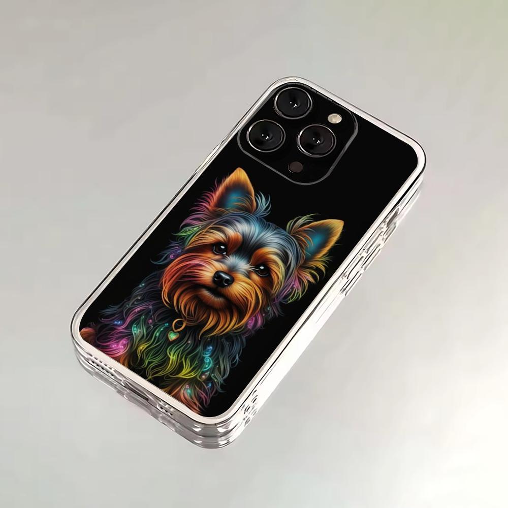 

Cute Dog Yorkshire Terrier Phone Case For iPhone 16,15,14,13,12,11 Plus,Pro,Max,XR,XS,X,7,8 SE,Mini Transparent Silicone Soft iPhone12mini