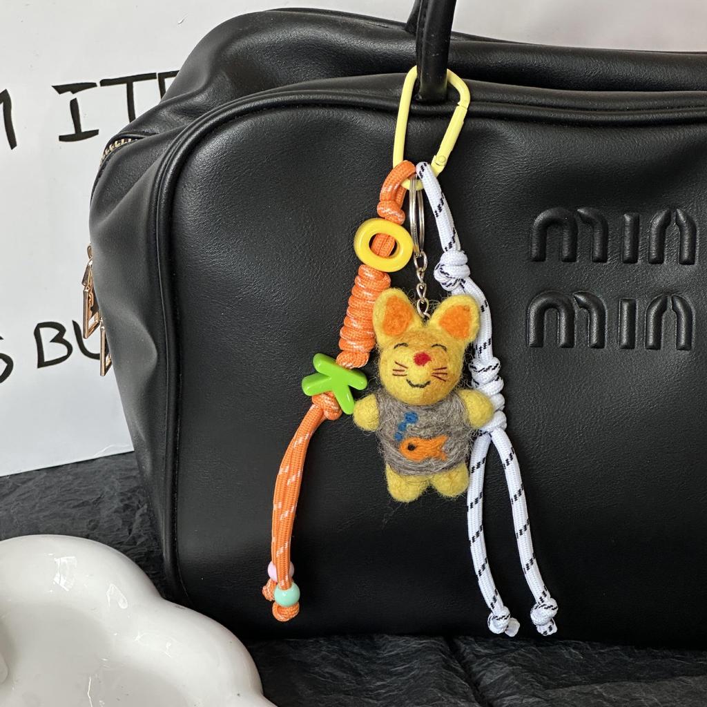 Handmade Nepal Wool Felt Kitten Pendant Ornaments Gift Set