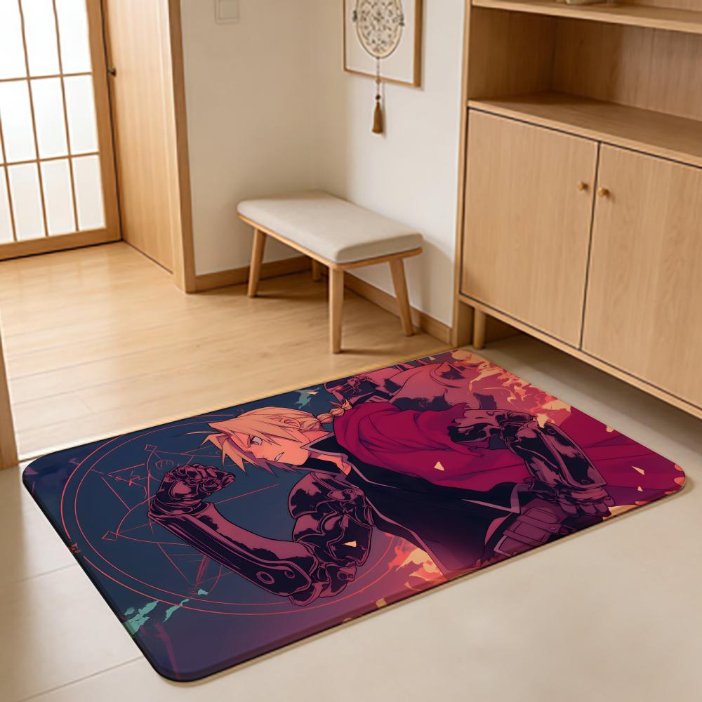 ANIME F-Fullmetal Alchemist Floor Mat Absorbent Floor Mat Non-Slip Entrance Rug for Bathrooms Restrooms and Toilets