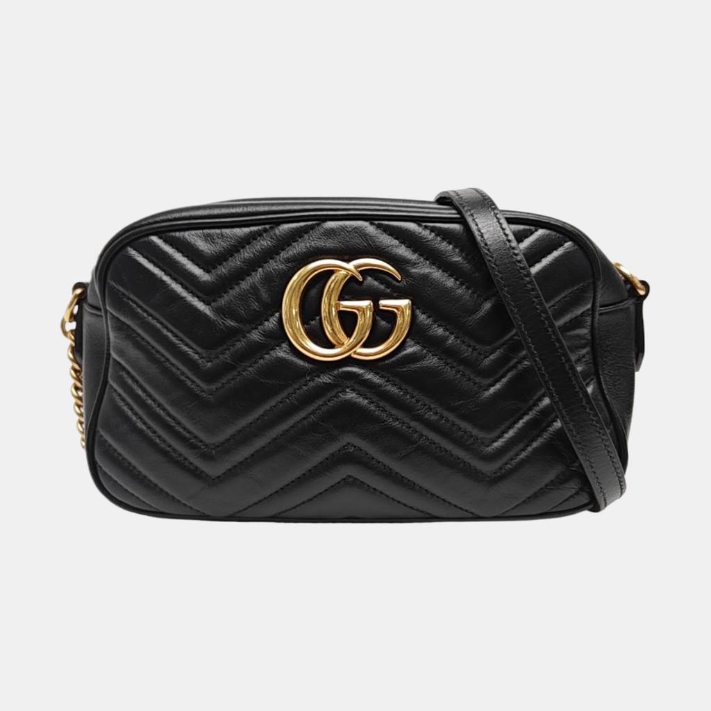 [Pre-Owned] Gucci GG Marmont Small Matelassé Shoulder Bag 'Black' - Good #1XOBAH