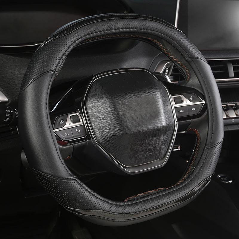 For Peugeot 3008 GT 208 GT Line 308 408 508 4008 5008 2017 2018 Leather Steering Wheel Cover Protector Trim