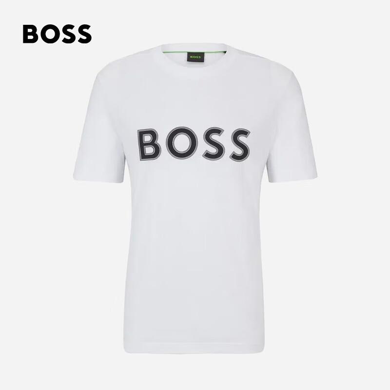 BOSS Мужская футболка с коротким рукавом и круглым вырезом с логотипом L 6330₽