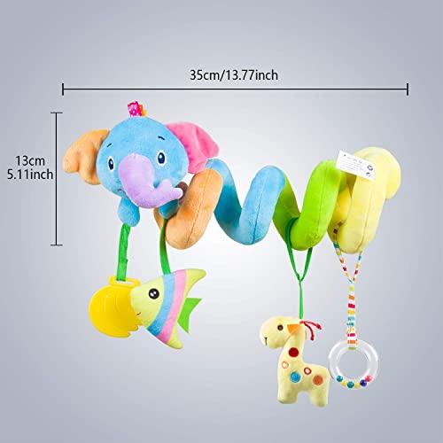Cute, soft plush toy that attaches to a stroller. Baby/Kids bear/elephant design. Perfect as a baby shower/birthday gift. Blue (Elephant)