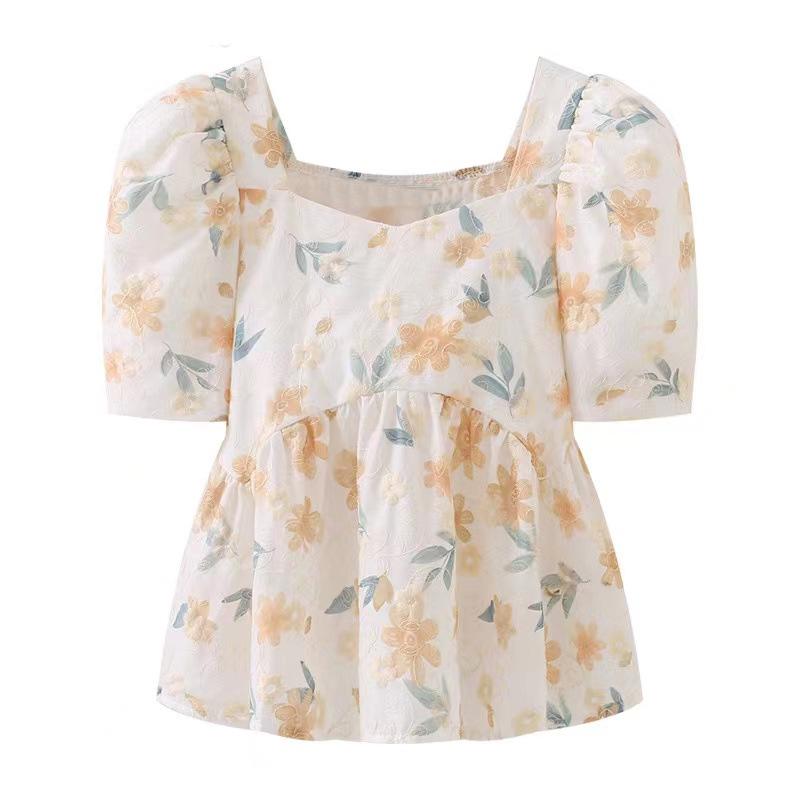 Stylish Summer Maternity Set: Chic Doll Shirt with White Shorts - Trendy Two-Piece 2XL