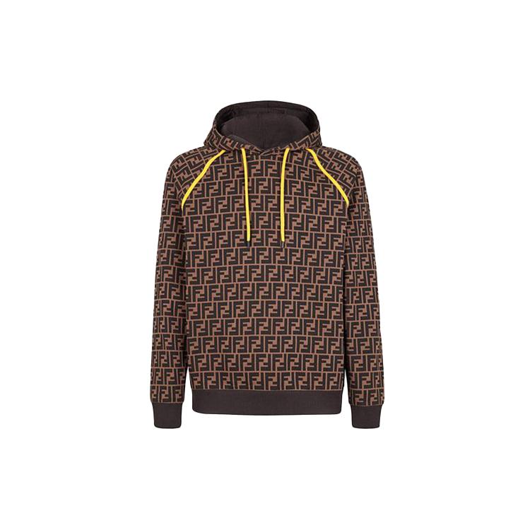 Fendi Sweatshirts Men's Brown Hooded (Non-detachable) Moderate FY0945A6ZTF0QT1