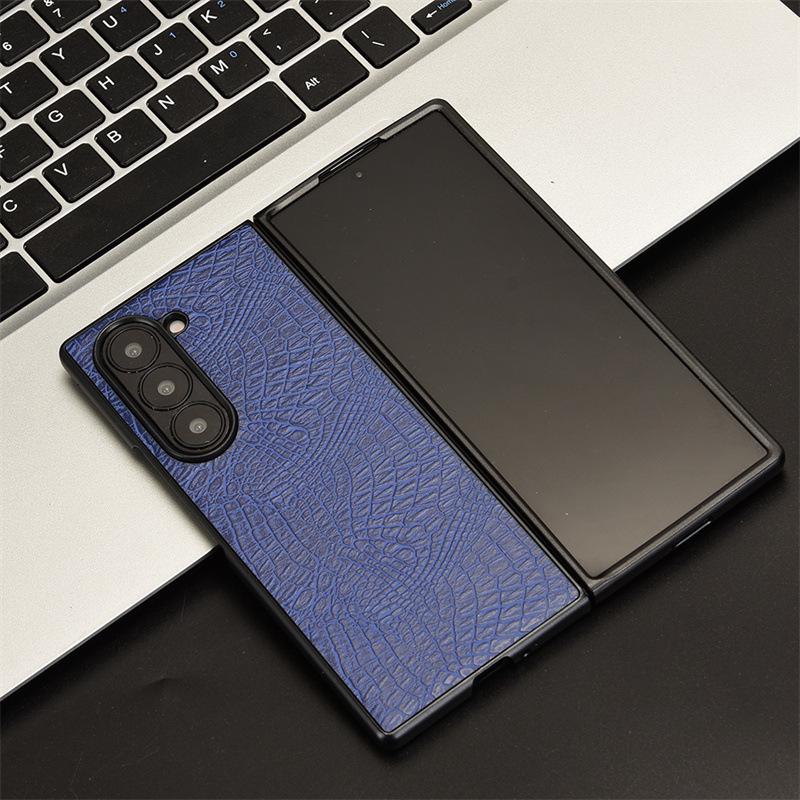 Samsung Galaxy Z Fold 7 Half-Edge Crocodile Leather Case