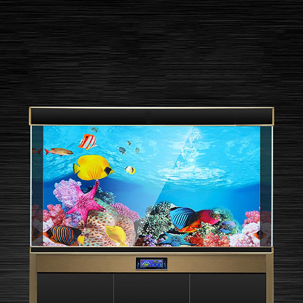 3D Fish Tank Background HD Seabed Landscape Aquarium Backdrop Two Side Stickers