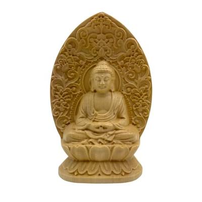 Lunari Miniature Buddha Statues, Wood Carvings of Acala, Thousand-Armed Kannon, and Amitabha Buddha, Wooden Objects, Miniature Sculptures, Buddhist Al