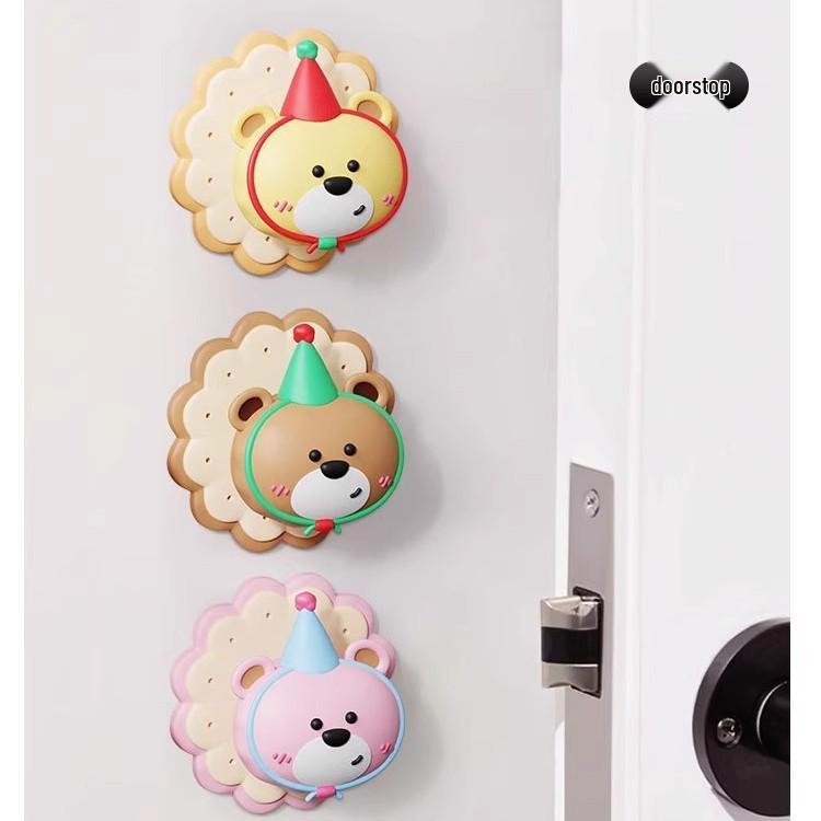 Welcome Offer: Creamy Bear Silicone Door Handle Protector - Cute Bedroom Door Stopper