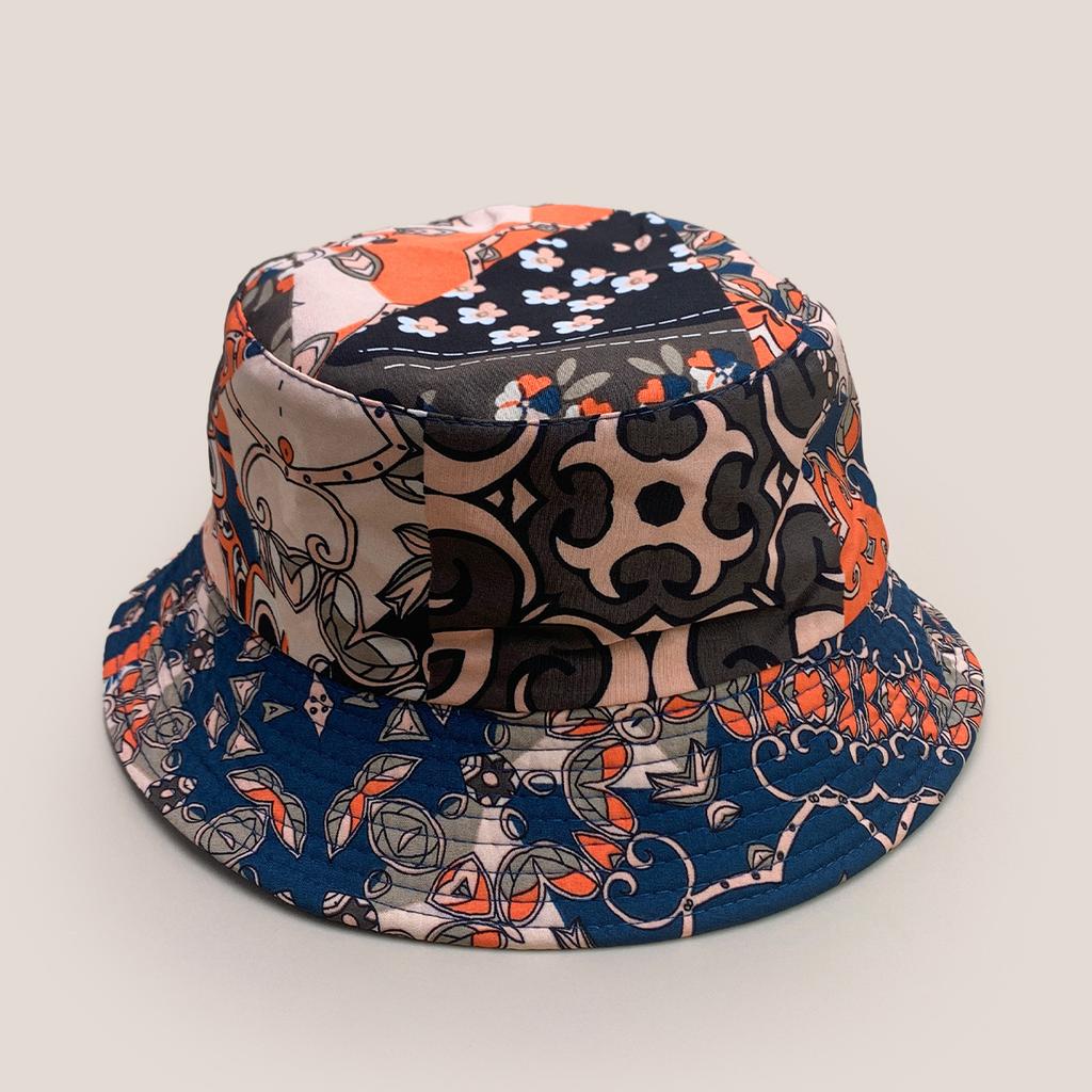 Exotic Style Color Matching Pattern Bucket Hat Men And Women Retro Travel Sunshade Double-Sided Personalized Basin Hat