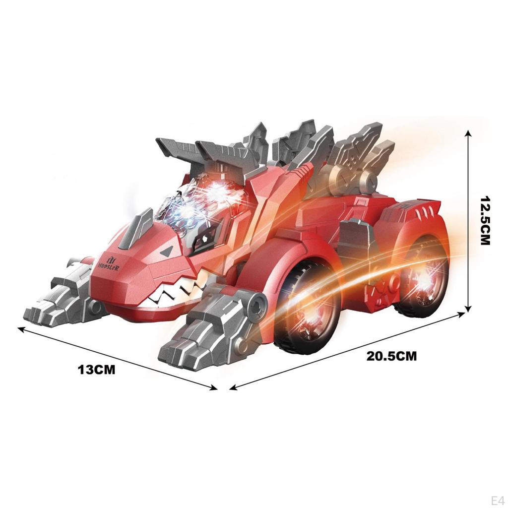 Automatic Transform Dino Car, with LED Light, Vehicle Toys for 1 2 3