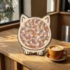 Home Office Shelf Ornaments Colored Cat Shaped Wooden Jigsaw Puzzle, Creative Desktop Ornament, Unique Animal Shape Educational Puzzles for Kids Wood