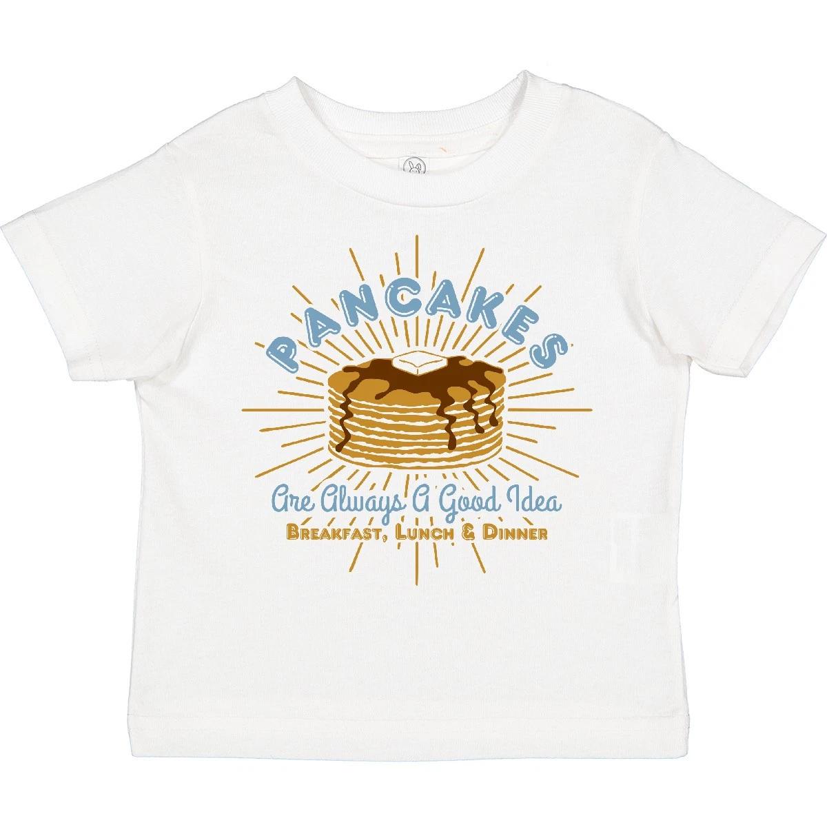 Inktastic Pancakes Good Idea Toddler T-Shirt Retro Breakfast Lunch Dinner Always 120