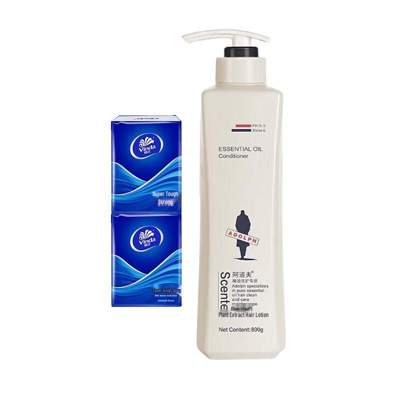 Vinda Paper Handkerchiefs (2-Pack) & Adolph Hair Conditioner (800ml)