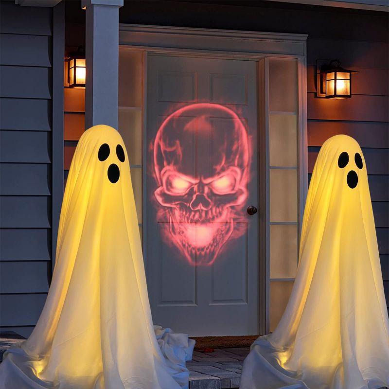 Halloween Decorations 1 Pack Outdoor Halloween Party Decorations Indoor Spooky Ghost Decor with Remote Control String Light