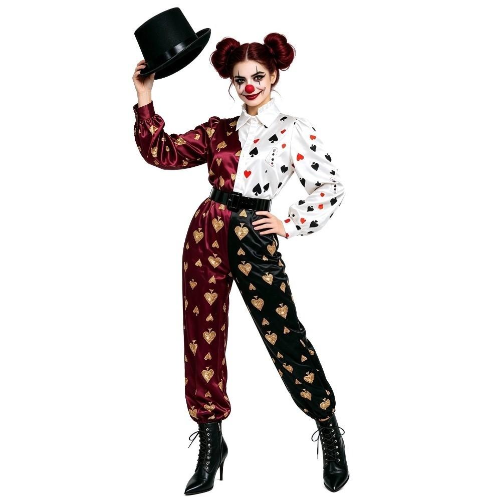 Jumpsuit Halloween Clown Costume Role Playing Dark Circus Costume Harlequin Costume Adult