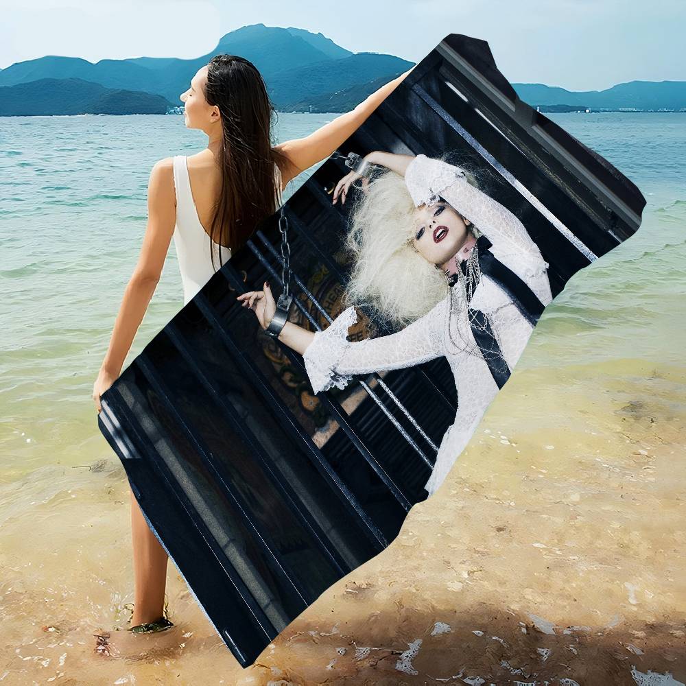 Singer L-Lady G-Gaga Big Microfiber Beach Towels Quick Dry Towel Sand Beach Towels Pool Towel for Travel Swim Pool Yoga