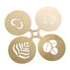 4PCS Reusable Coffee Decorative Tools Cappuccino Cake Hot Chocolate Decoration Art Stencils Specialty Gift for Coffee Lovers