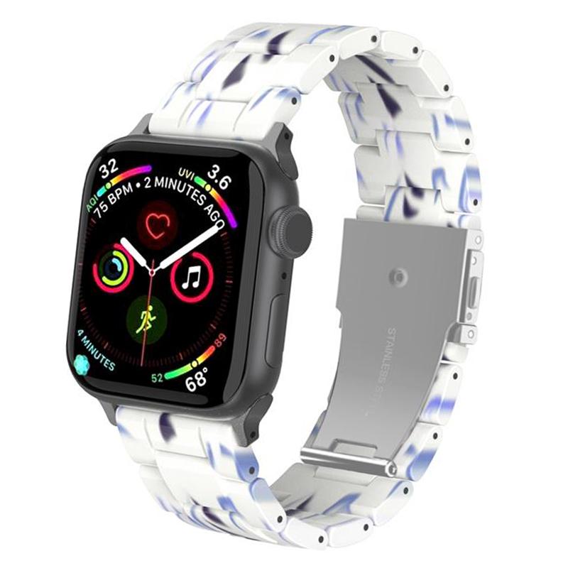 Resin Strap for Apple Watch Band 44mm 40mm 42mm 40mm Accessoreis Luxury Watchband Belt Bracelet iWatch Series 3 4 5 Se 6 Band