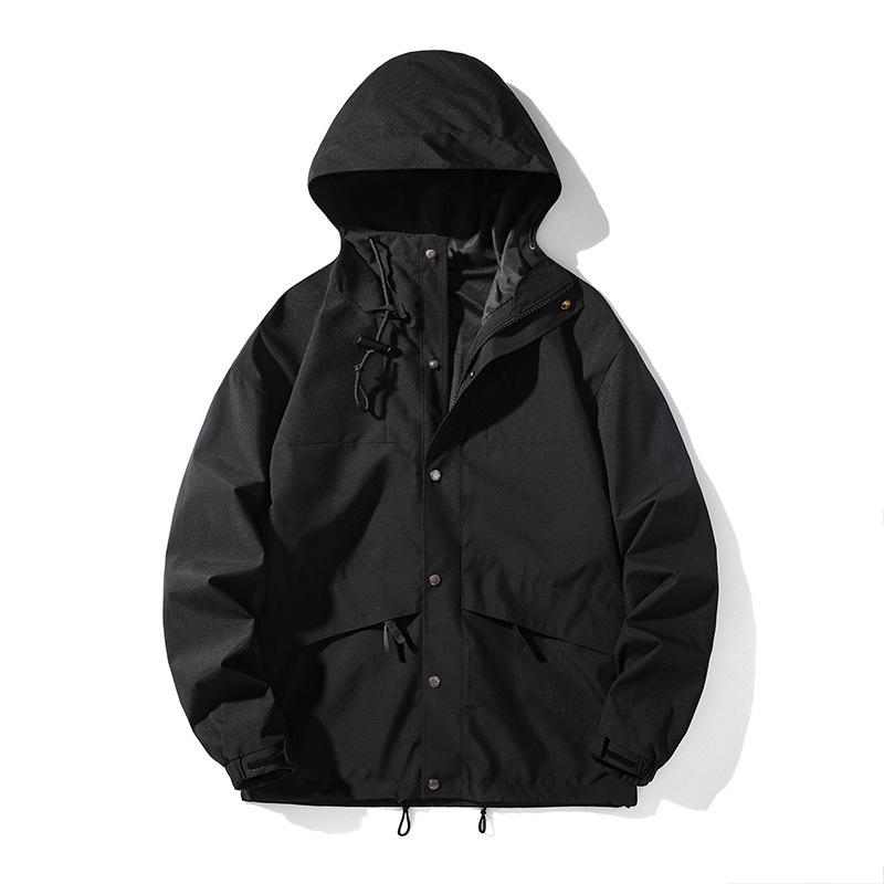 Trendy Autumn Waterproof  Windproof Jacket with Removable Hood M