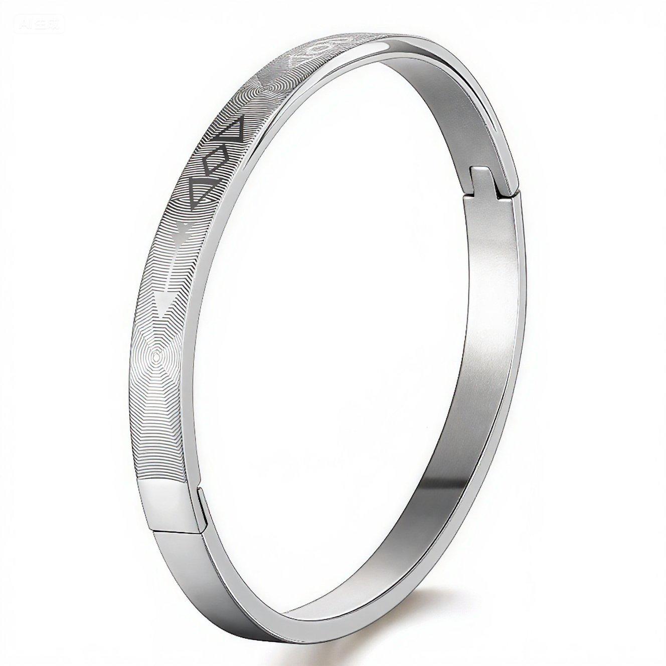 Titanium Steel Heartbeat Etched Couple Bracelet