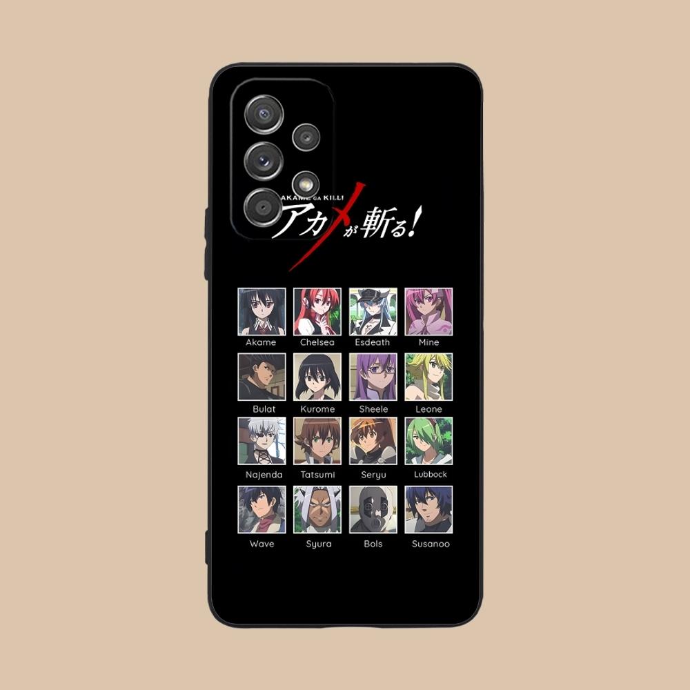 Akame Ga Kill Cute Mobile Cell Phone Case for Samsung Galaxy A91 73 71 70 54 53 52 34 24 23 21 S 5G Black Soft Phone Cover Shell