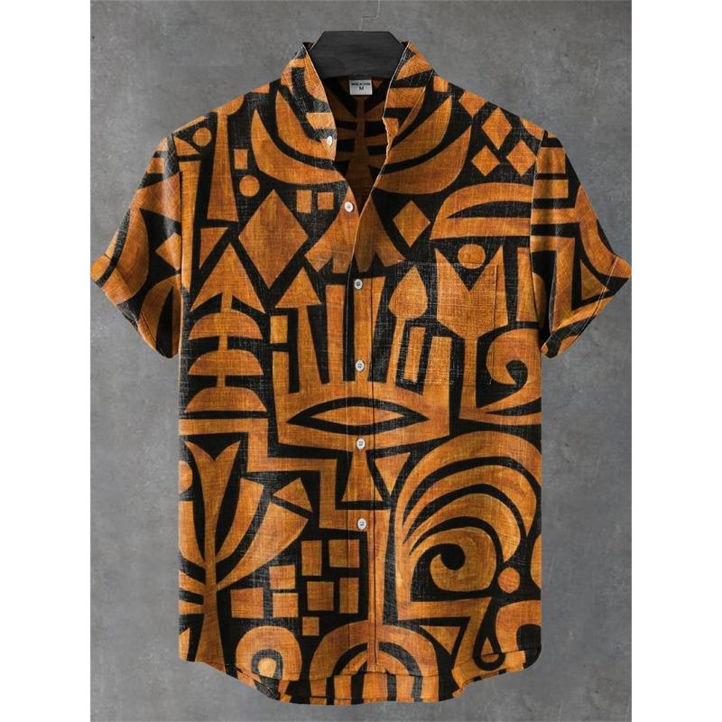 Nuova Camicia da Uomo Comoda a Maniche Corte in Lino Alta Qualità Costume Stampa Artistica Gatto Cartone Animato Nuova Serie