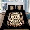 Viking Nordic Viking Mystical Symbol Duvet Cover Pillowcase Bedding Set Adult Boy Girl Bedroom Decoration Children Single D